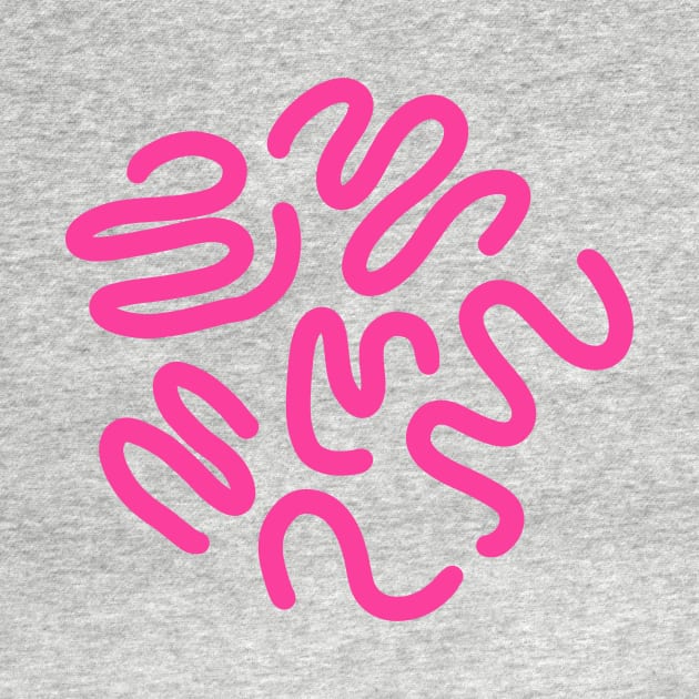 Wiggly pink squiggle print by suzzincolour